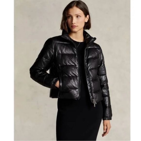 Polo Ralph Lauren Jackets & Blazers - Polo Ralph Lauren 100% Lamb Leather Puffer Coat